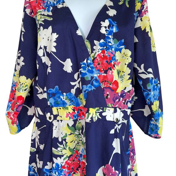 Yumi Kim Womens Liz Romper Blue Spring Bouquet Print Size L Cottage Fairy Boho - Picture 2 of 9